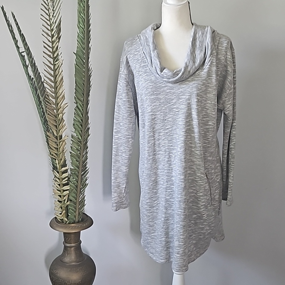 Cato Heather Gray Cowl Neck Tunic Sweatshirt